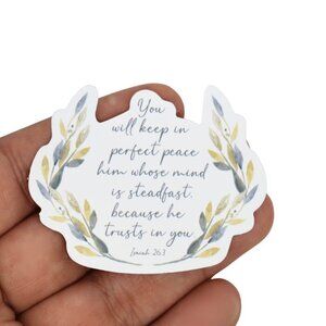 Sticker Bundles 12x$6 Religious Christian Bible Verse Isaiah 26:3